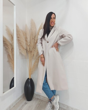 ABRIGO PAÑO LARGO BEIGE - Imagen 2