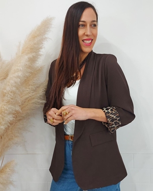 BLAZER FORRO LEOPARDO CHOCOLATE - Imagen 1