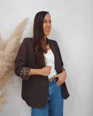 BLAZER FORRO LEOPARDO CHOCOLATE - Imagen 2