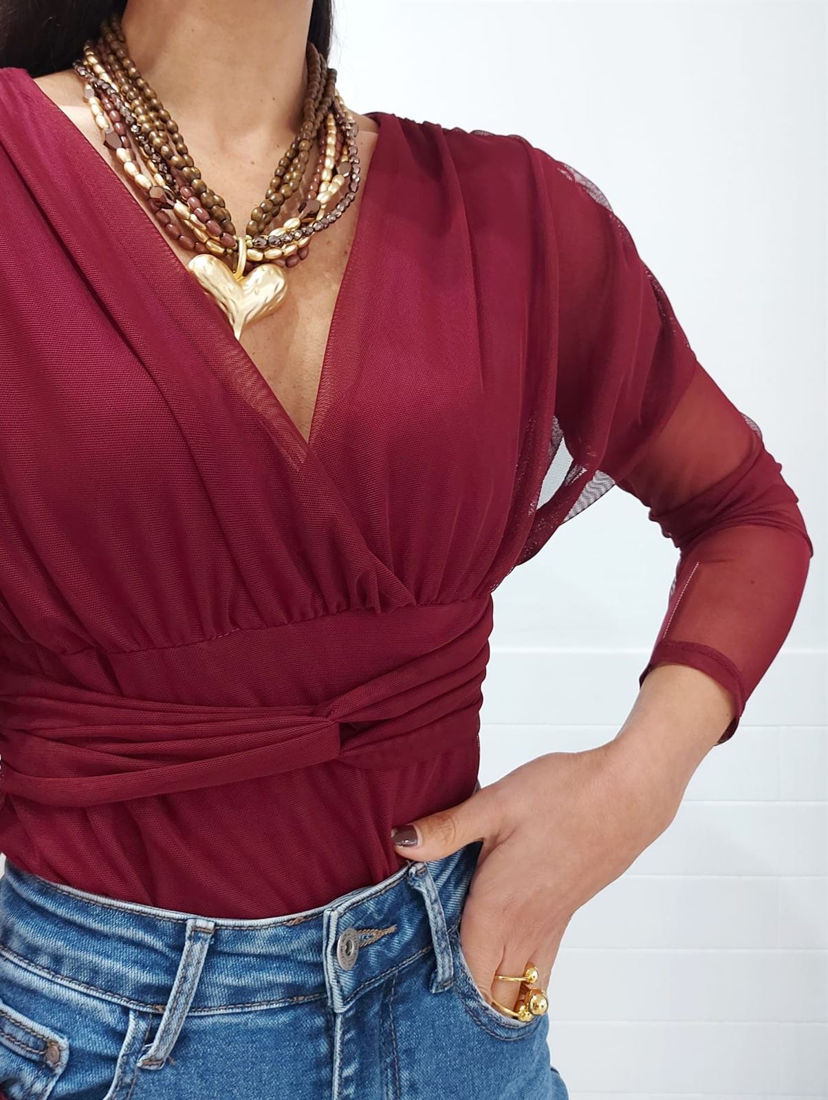 BODY TUL BURDEOS - Imagen 1