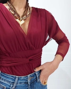 BODY TUL BURDEOS - Imagen 1