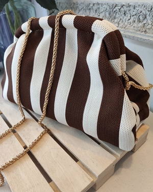 BOLSO RAYAS CHOCOLATE - Imagen 1