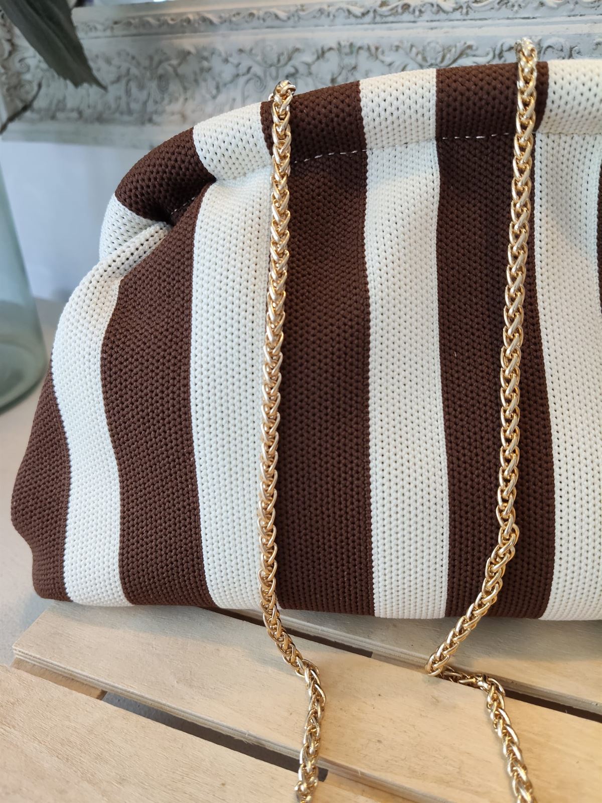 BOLSO RAYAS CHOCOLATE - Imagen 2