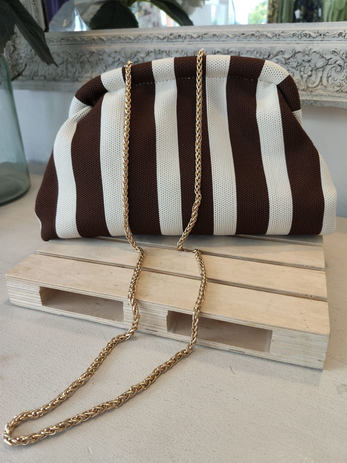 BOLSO RAYAS CHOCOLATE - Imagen 3
