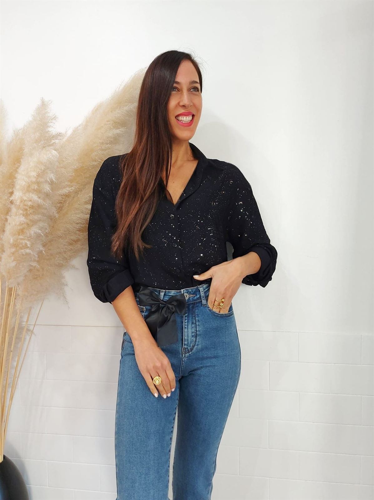 CAMISA BRILLI NEGRO - Imagen 1