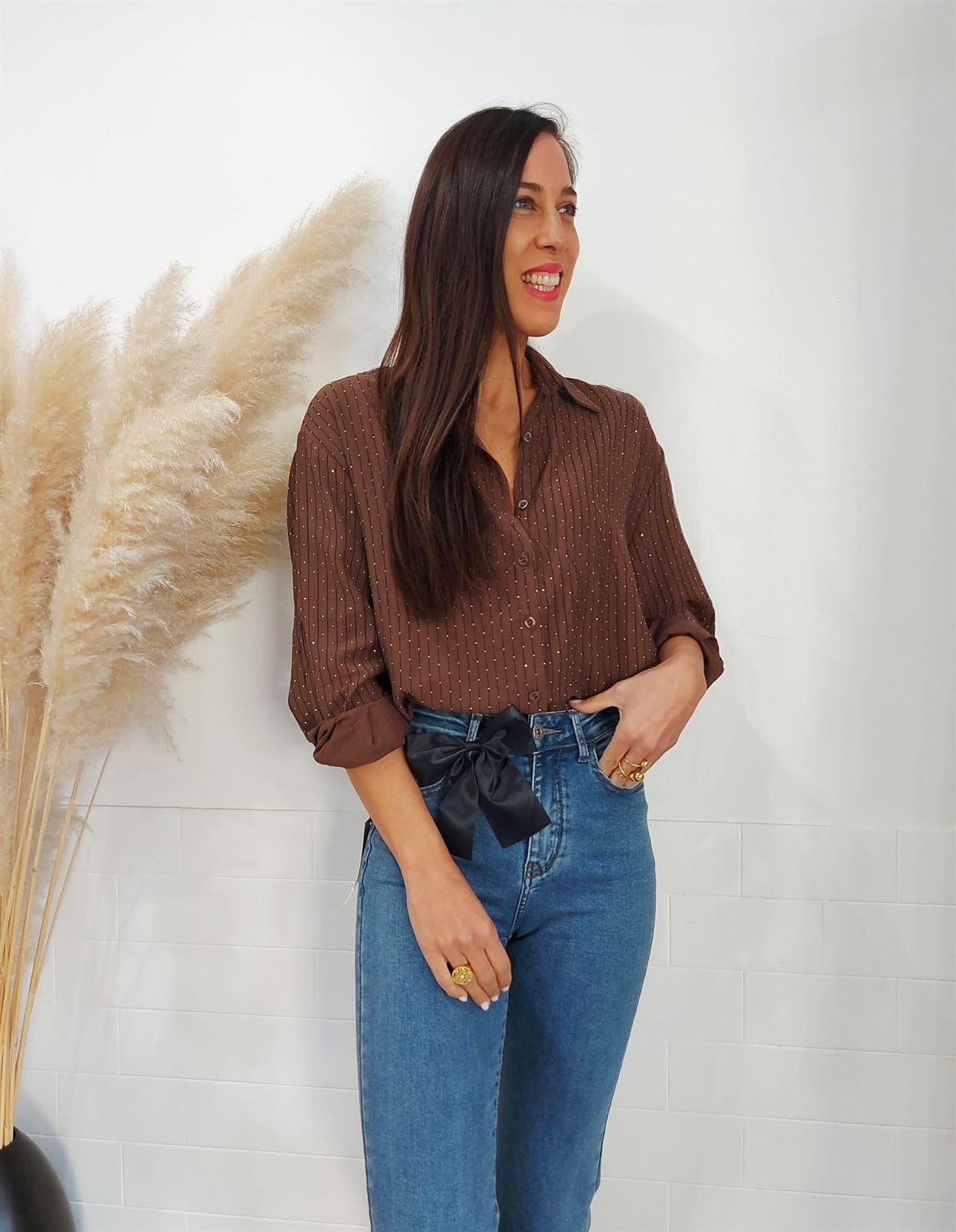 CAMISA BRILLO CHOCOLATE - Imagen 3