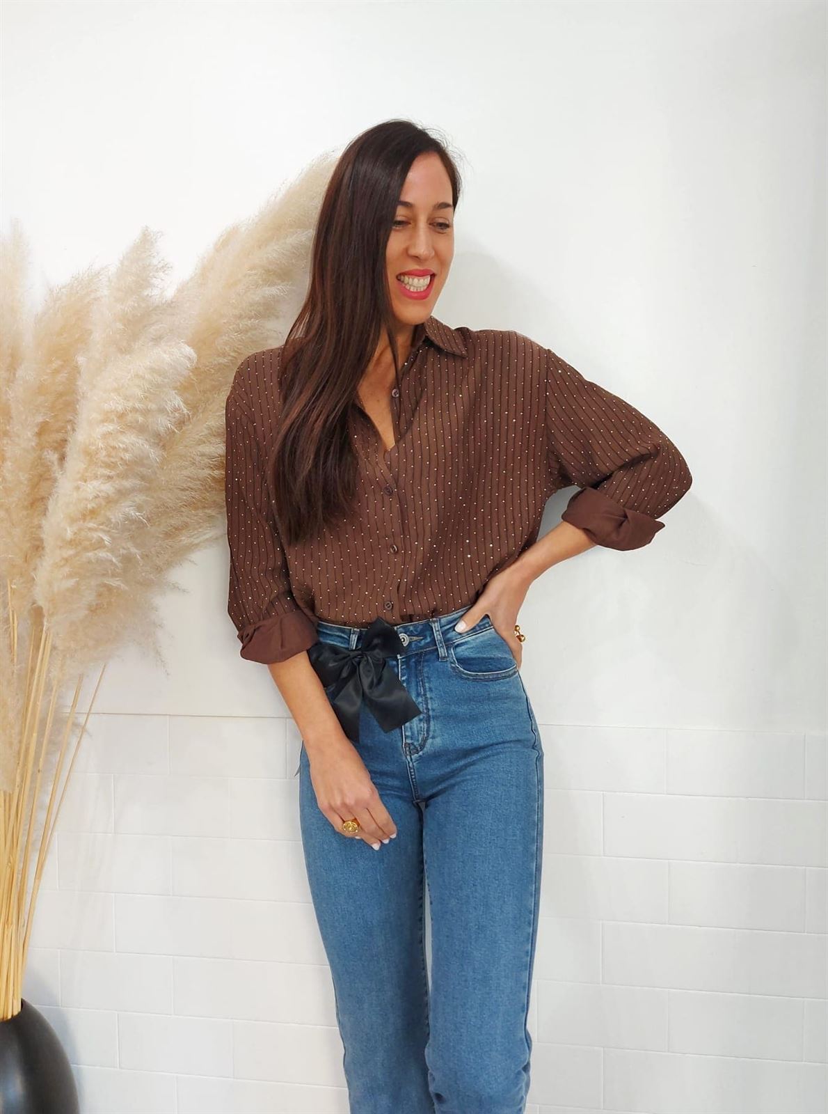 CAMISA BRILLO CHOCOLATE - Imagen 4