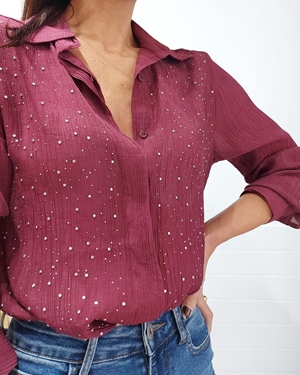 CAMISA BRILLOS BURDEOS - Imagen 2
