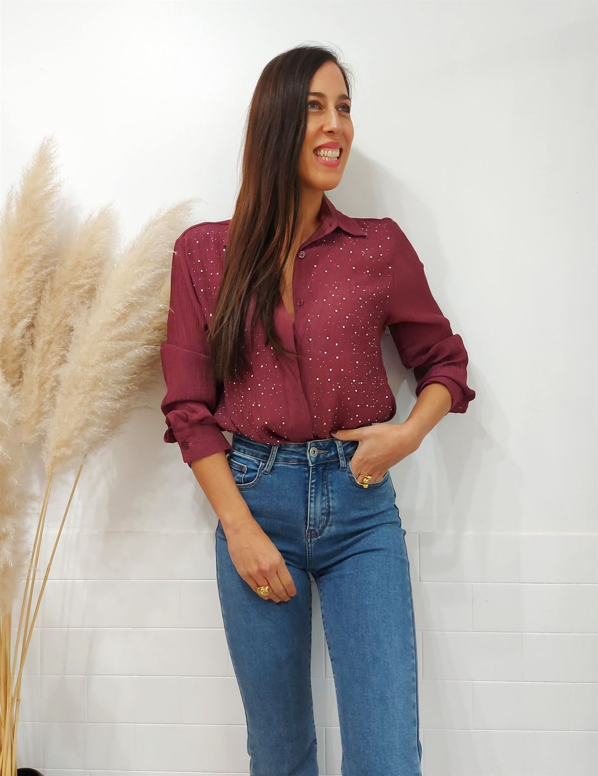 CAMISA BRILLOS BURDEOS - Imagen 5
