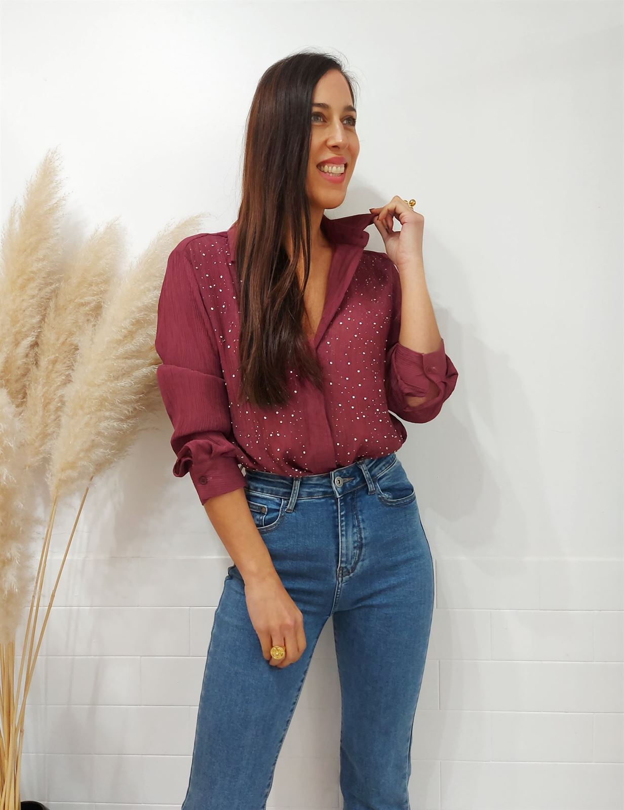 CAMISA BRILLOS BURDEOS - Imagen 6
