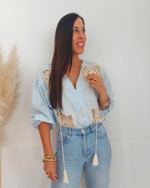 CAMISA CROCHET AZUL - Imagen 1