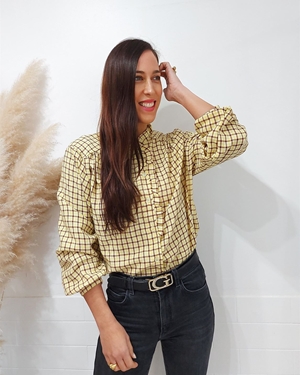 CAMISA CUADROS AMARILLO - Imagen 1