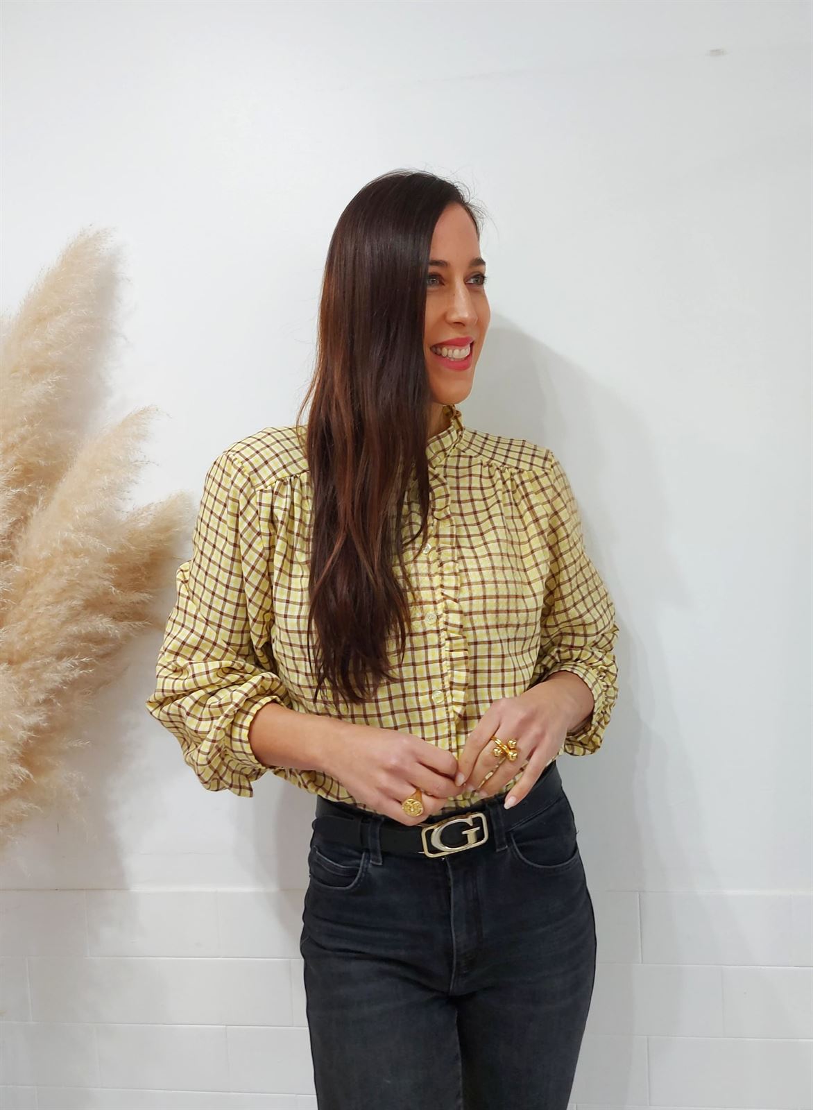 CAMISA CUADROS AMARILLO - Imagen 3