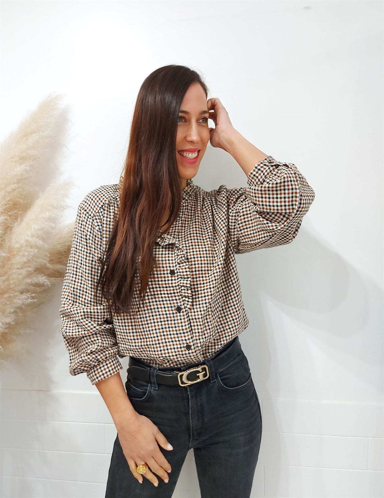 CAMISA CUADROS CHOCOLATE - Imagen 1