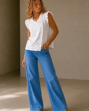 CAMISA VOLANTE BLANCO - Imagen 1