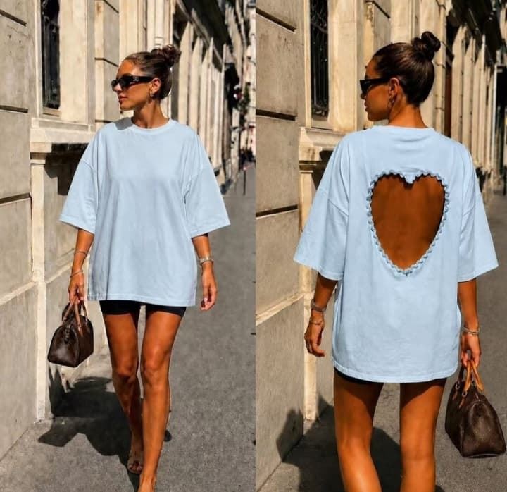 CAMISETA CORAZON CELESTE - Imagen 1