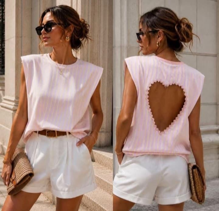 CAMISETA CORAZON ROSA - Imagen 2