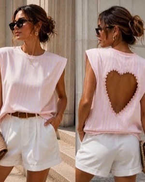 CAMISETA CORAZON ROSA - Imagen 2