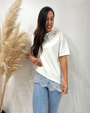 CAMISETA ENCAJE BLANCA - Imagen 1