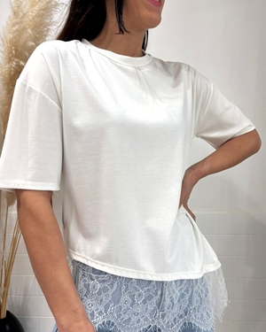 CAMISETA ENCAJE BLANCA - Imagen 2