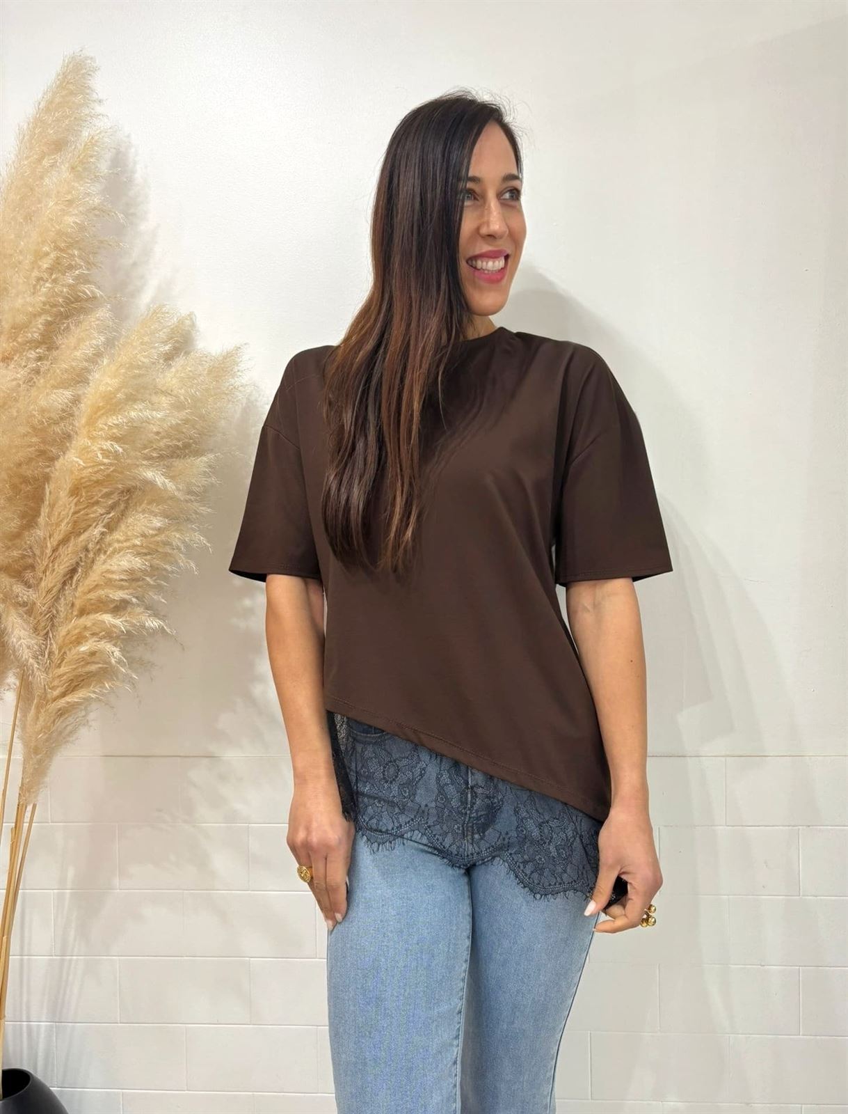 CAMISETA ENCAJE CHOCOLATE - Imagen 5