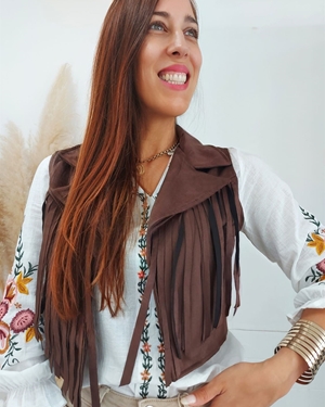 CHALECO FLECOS CHOCOLATE - Imagen 2