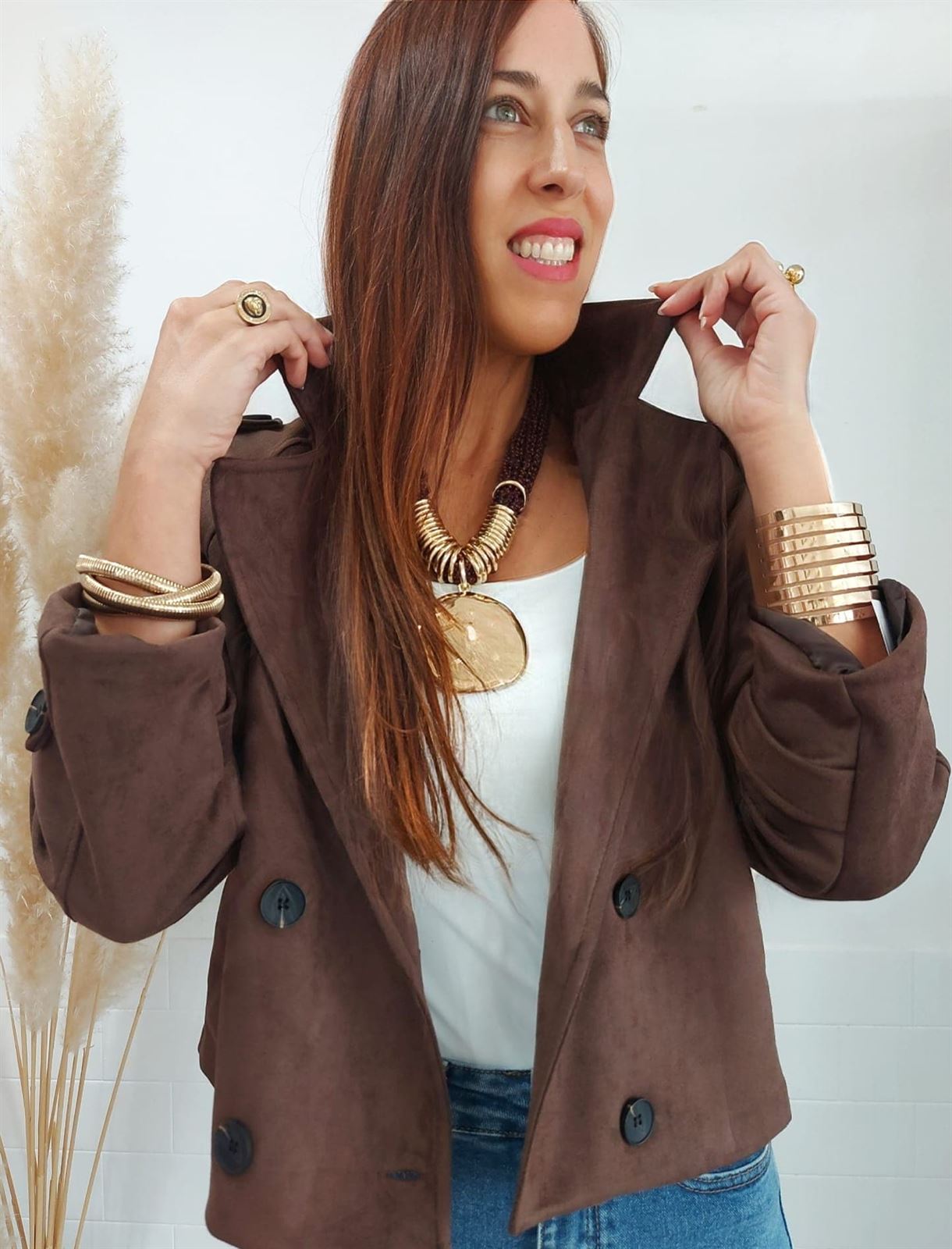 CHAQUETA ANTELINA CHOCOLATE - Imagen 4