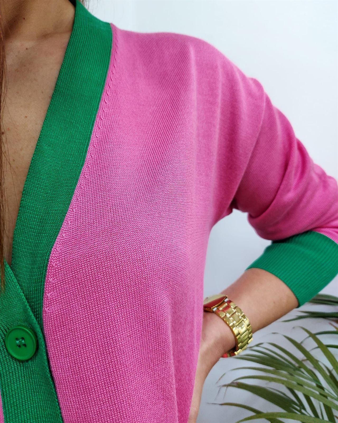 CHAQUETA PUNTO FUCSIA - Imagen 2