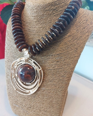 COLLAR ACERO MARRON - Imagen 1