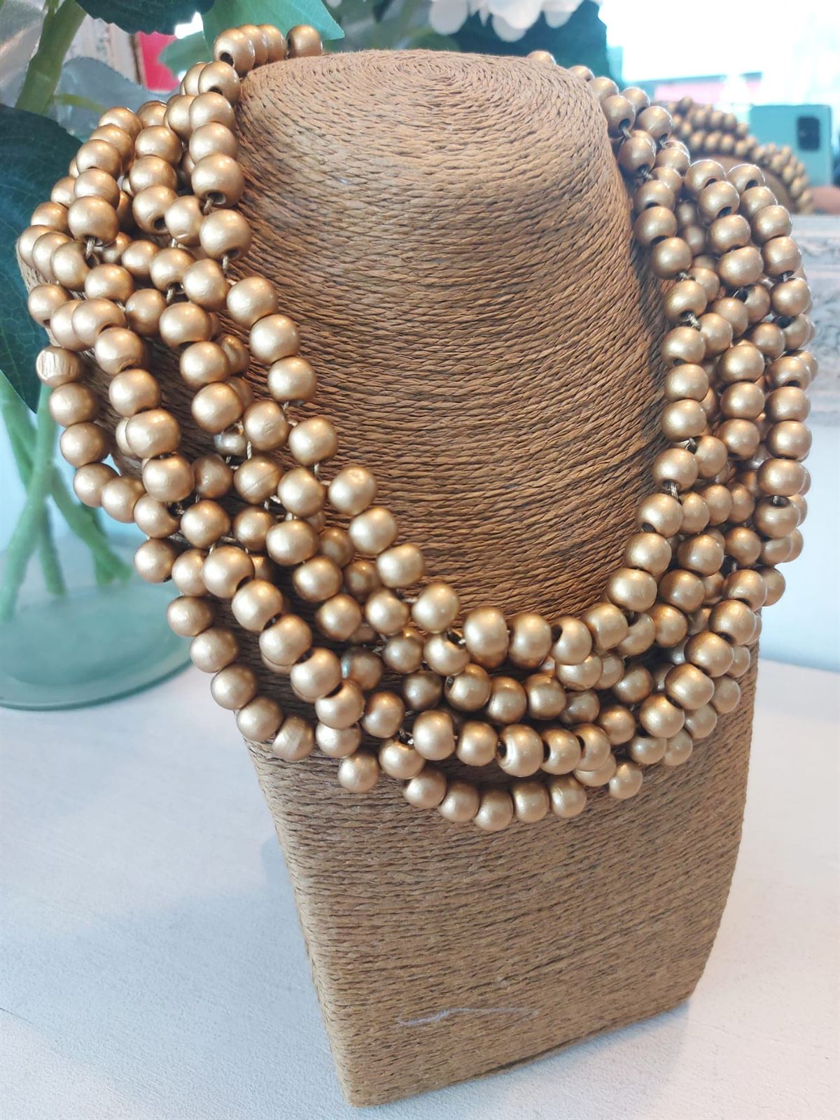 COLLAR BOLAS DORADO - Imagen 1