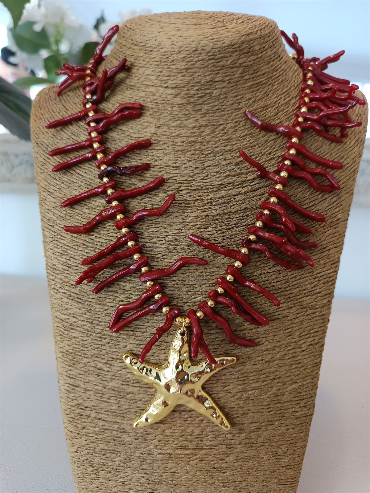 COLLAR CORAL ROJO - Imagen 1