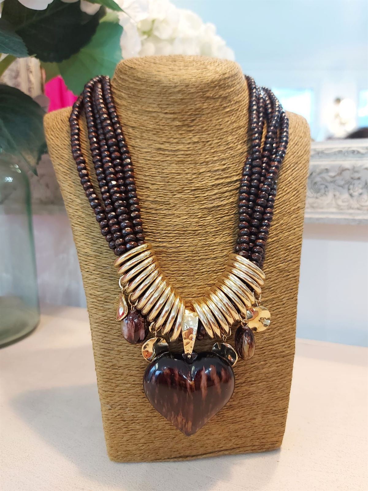 COLLAR CORAZON CHOCOLATE - Imagen 1