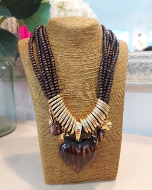 COLLAR CORAZON CHOCOLATE - Imagen 1