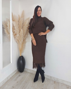 CONJUNTO FALDA JERSEY CHOCOLATE - Imagen 1