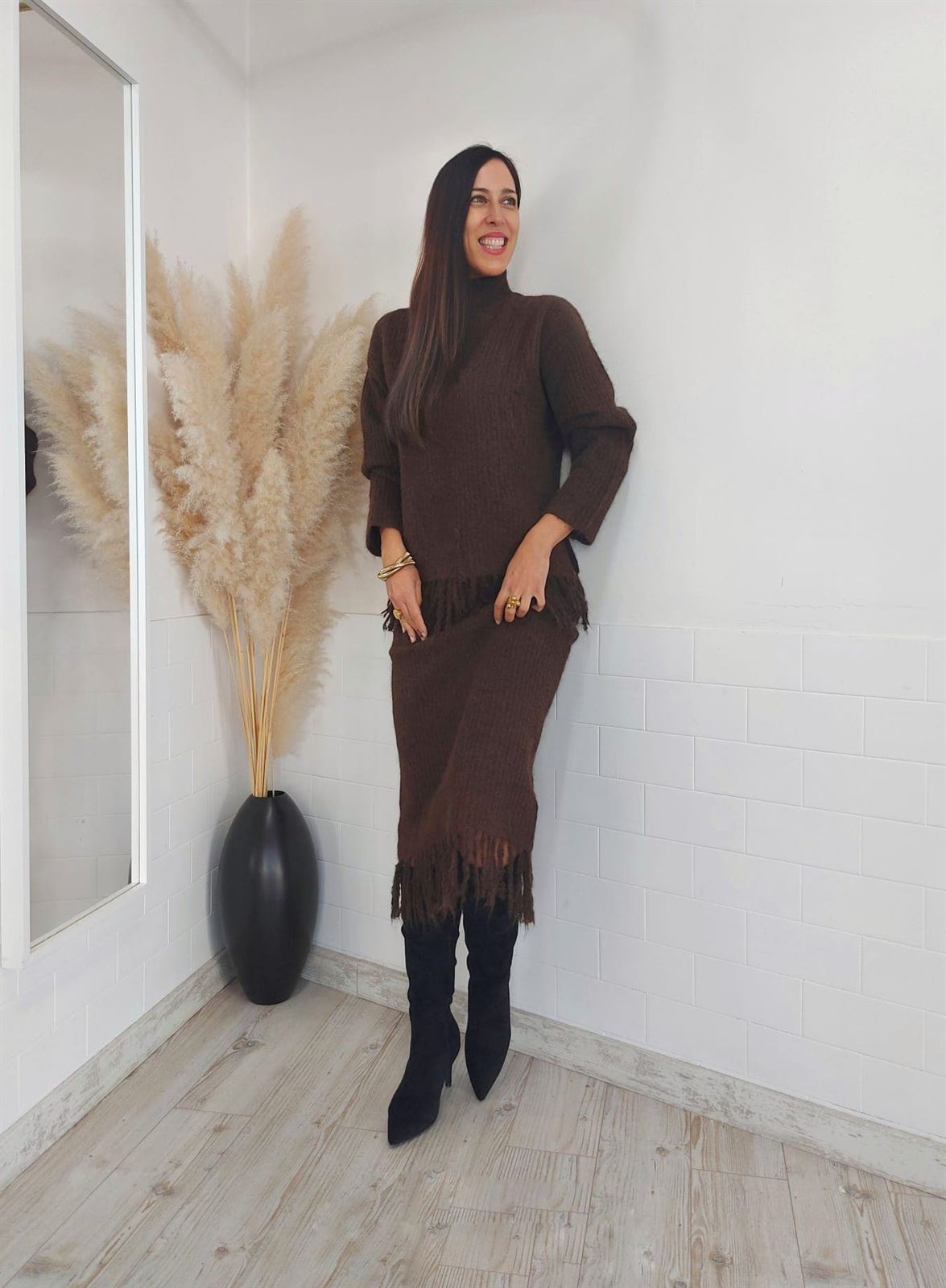 CONJUNTO FALDA JERSEY CHOCOLATE - Imagen 3