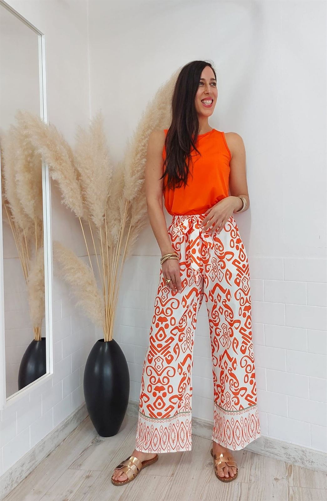 CONJUNTO TOP Y PANTALON NARANJA - Imagen 4
