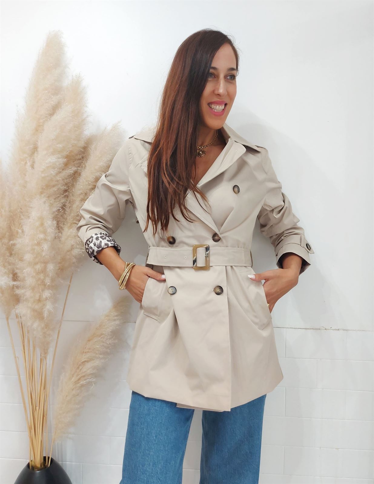 GABARDINA FORRO LEO BEIGE - Imagen 3