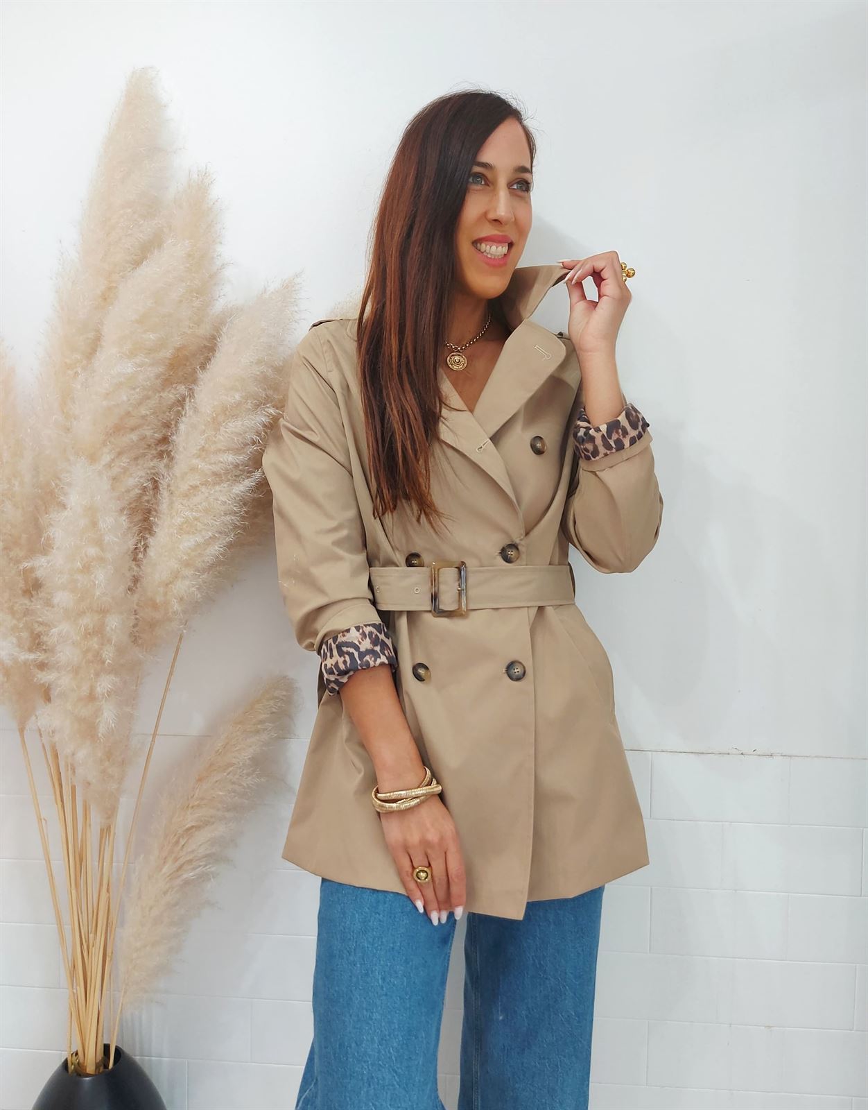 GABARDINA FORRO LEO CAMEL - Imagen 1
