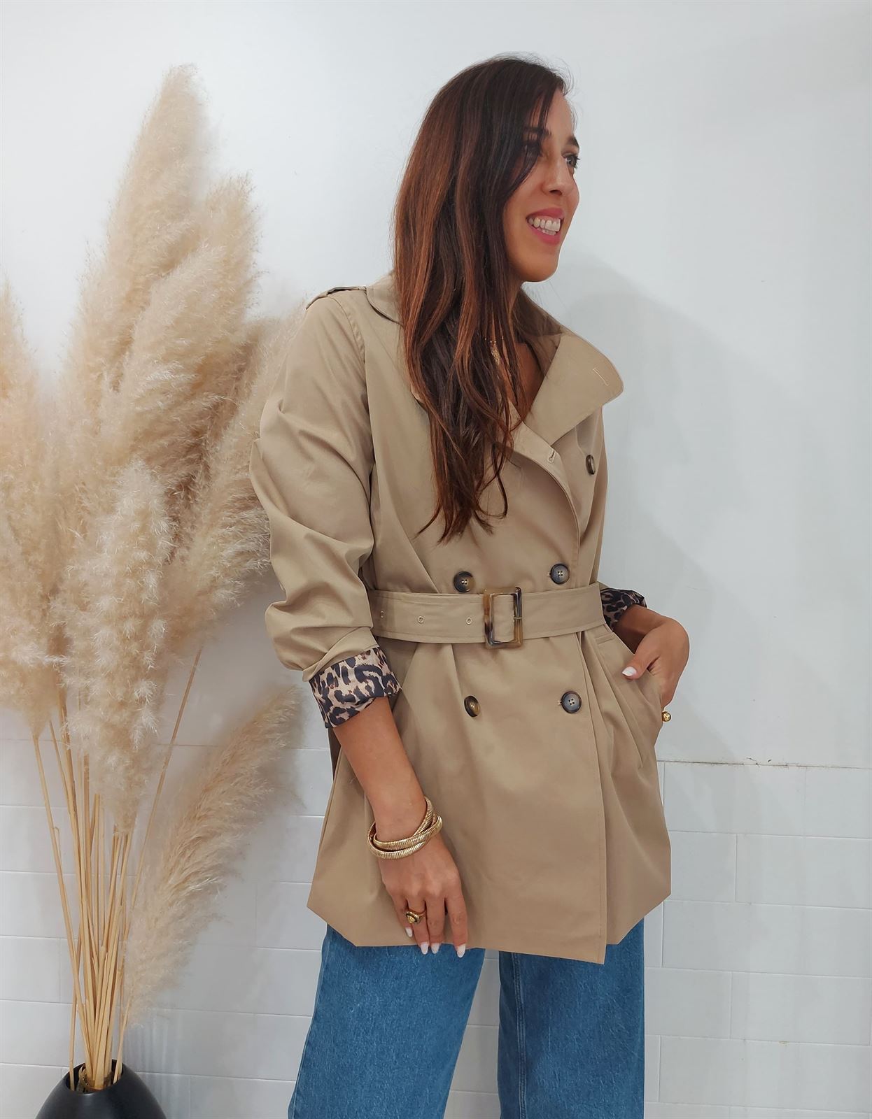 GABARDINA FORRO LEO CAMEL - Imagen 5