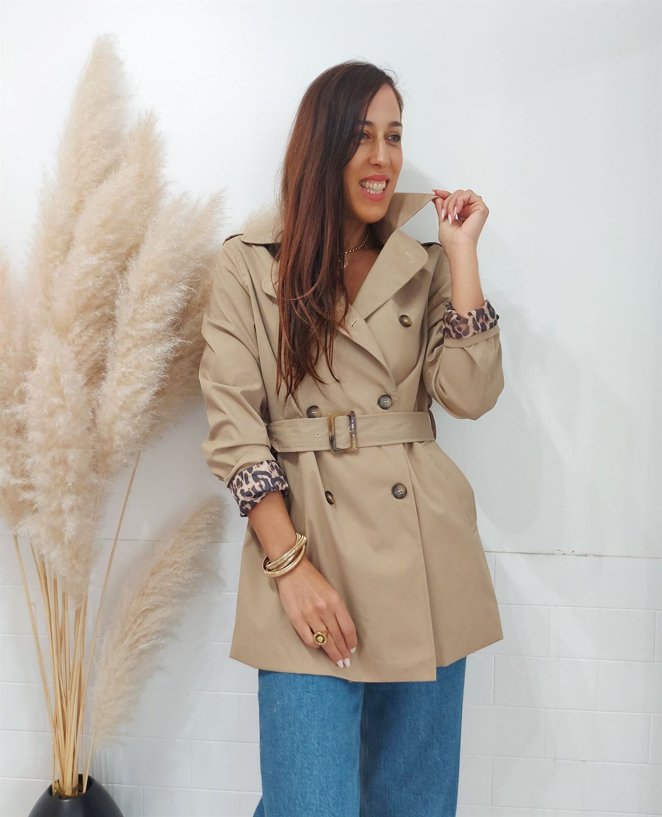 GABARDINA FORRO LEO CAMEL - Imagen 4