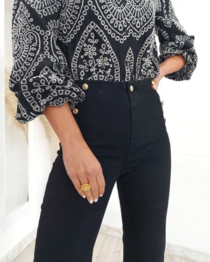 JEANS BOTONES NEGRO - Imagen 2