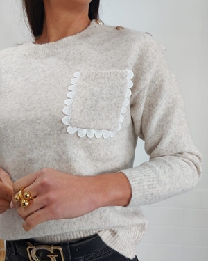 JERSEY BOLSILLO BEIGE - Imagen 2