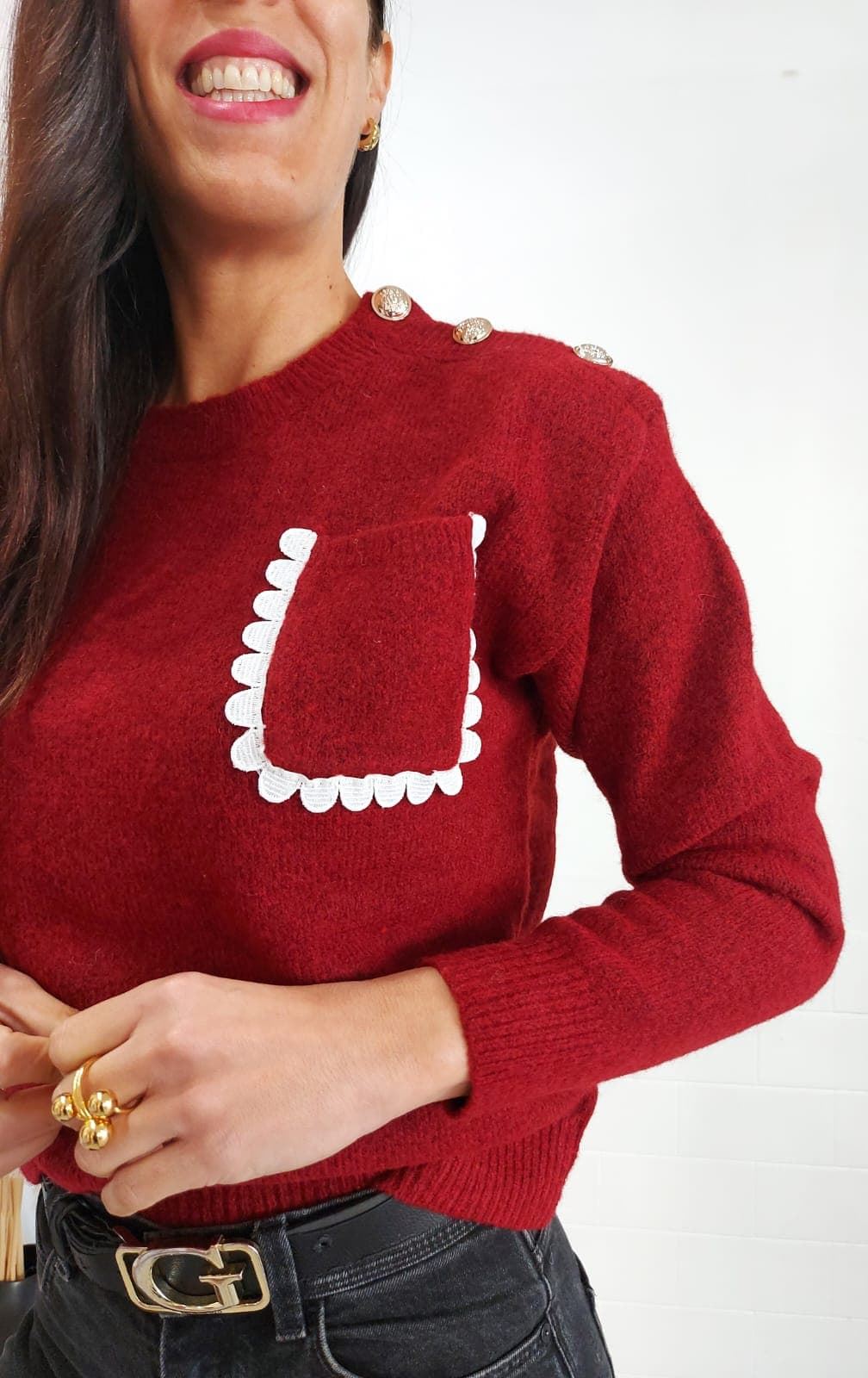 JERSEY BOLSILLO BURDEOS - Imagen 2