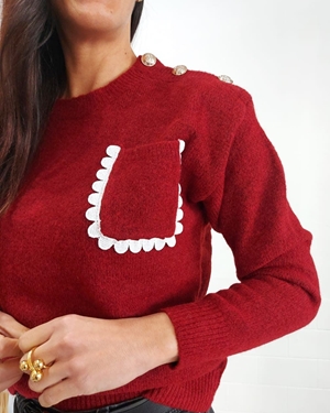 JERSEY BOLSILLO BURDEOS - Imagen 2