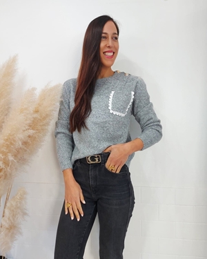 JERSEY BOLSILLO GRIS - Imagen 1