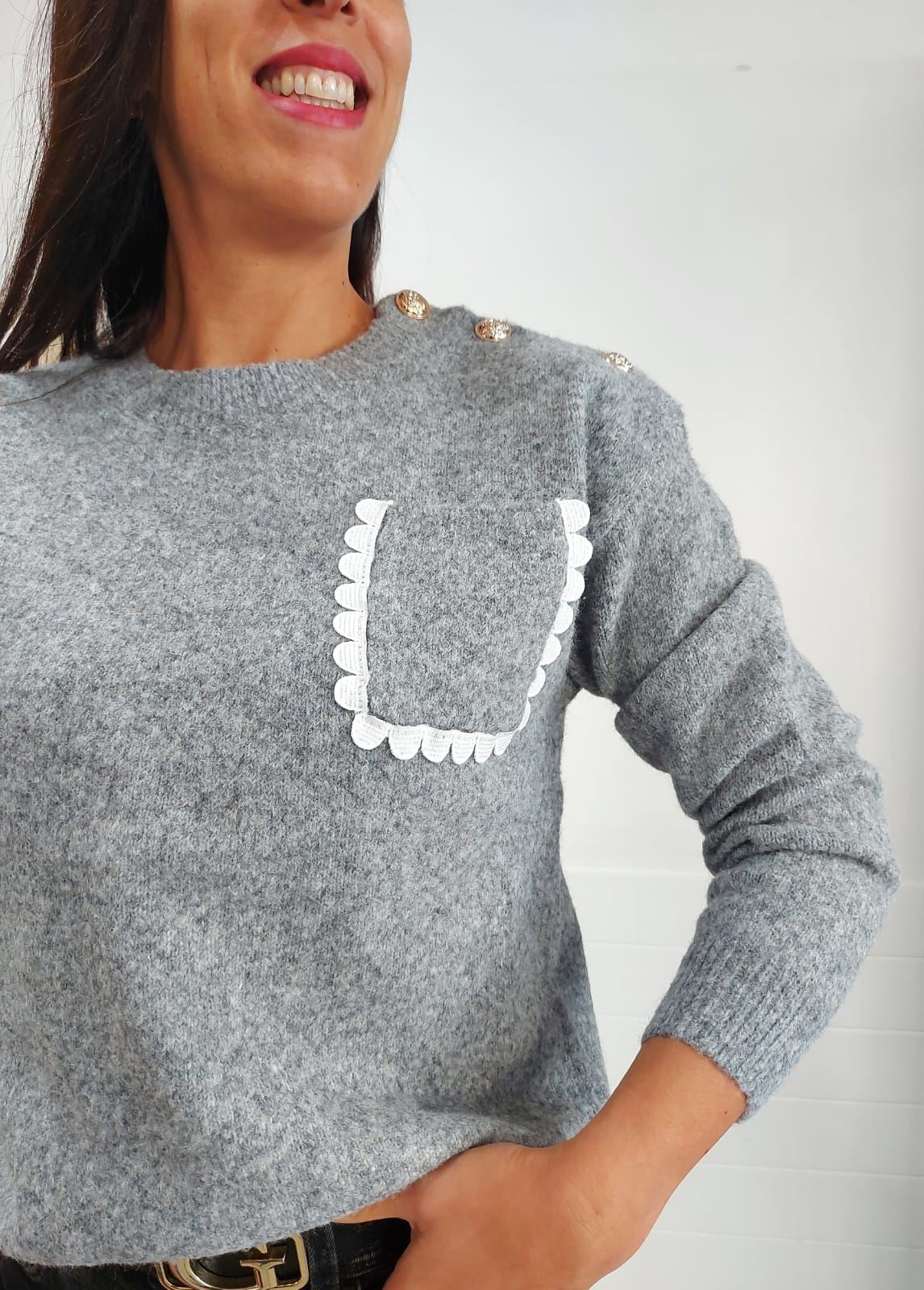 JERSEY BOLSILLO GRIS - Imagen 2