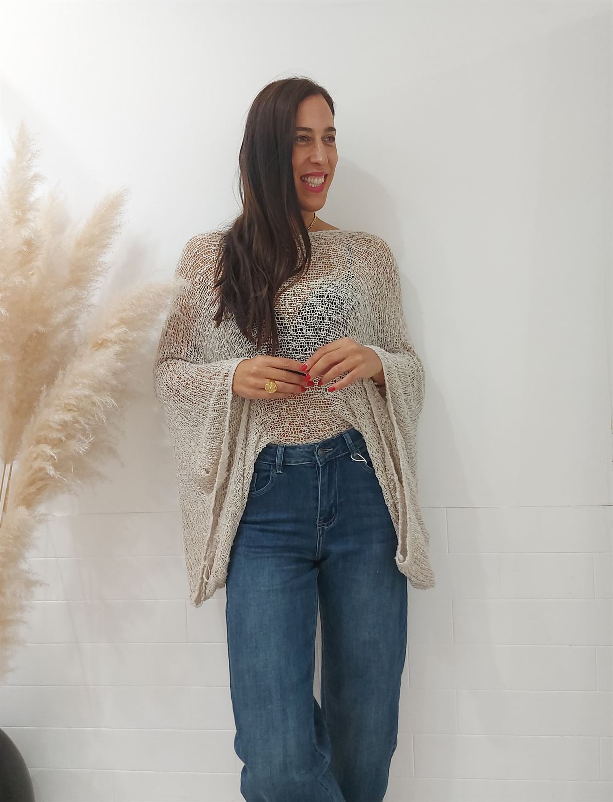 JERSEY CAPA HILO BEIGE - Imagen 2