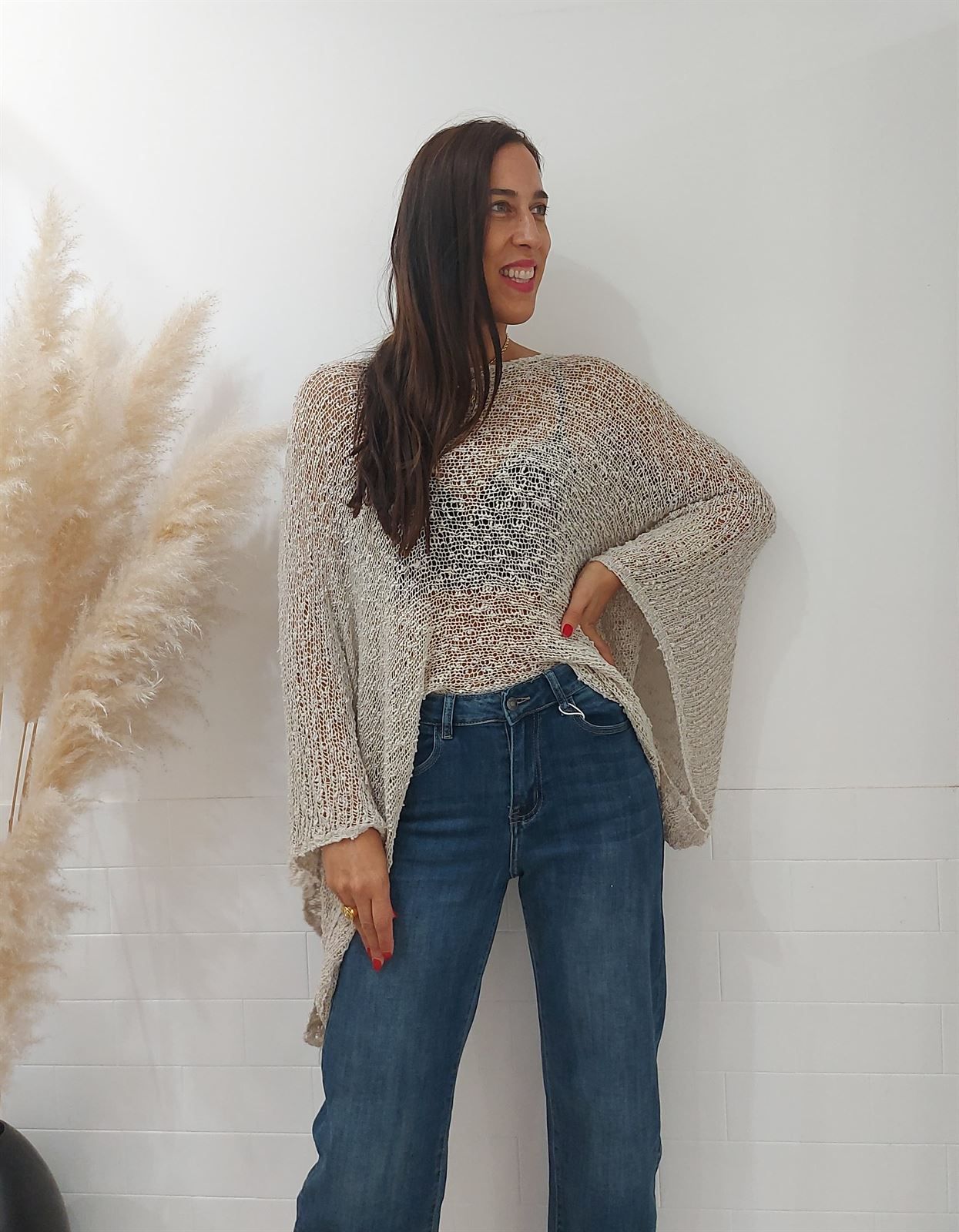 JERSEY CAPA HILO BEIGE - Imagen 3