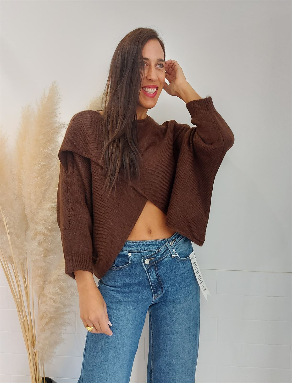 JERSEY CRUZADO CHOCOLATE - Imagen 1