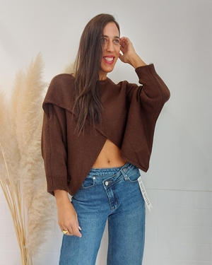 JERSEY CRUZADO CHOCOLATE - Imagen 1